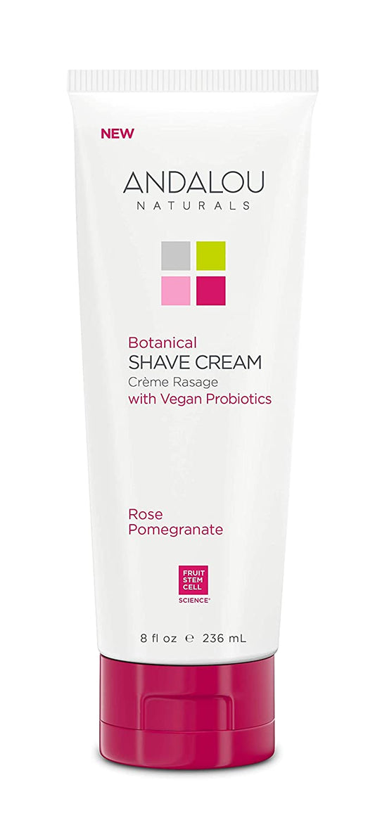 Andalou Naturals - Rose Pomegranate Botanical Shave Cream, 8 Ounce