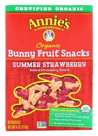 Annie's Homegrown - Organic Bunny Fruit Snacks - Summer Strawberry, 4 Oz | Pack of 10