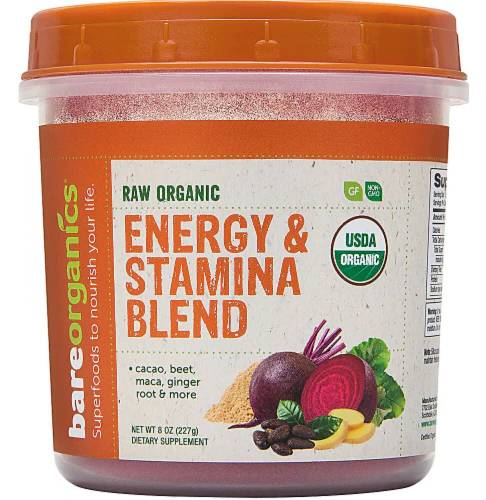 BareOrganic anics Energy & Stamina Blend Raw 8 Oz