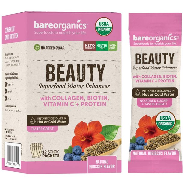 BareOrganics Beauty Blend Superfood Water Enhancer 12 Sticks