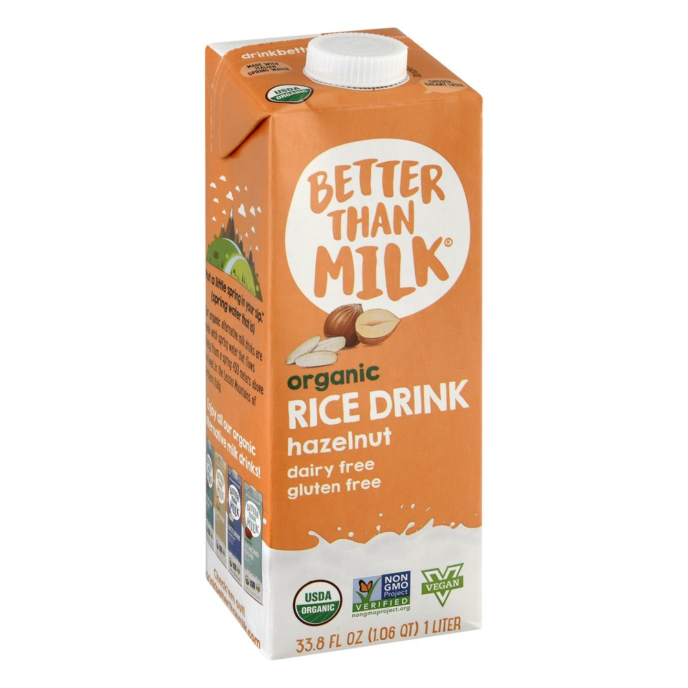 Better Than Milk Organic Rice Drink Hazelnut 33.8 Fl Oz - Pack of 6