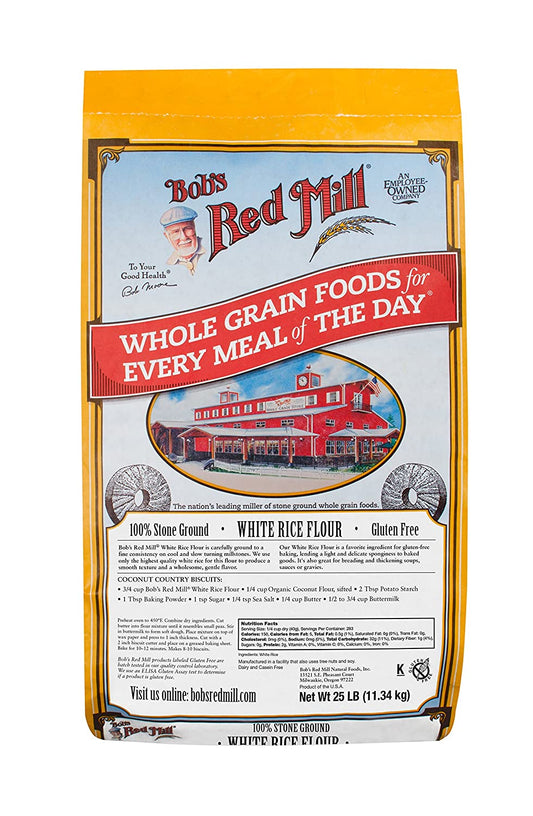 Bob's Red Mill Gluten Free White Rice Flour, 25 Pound