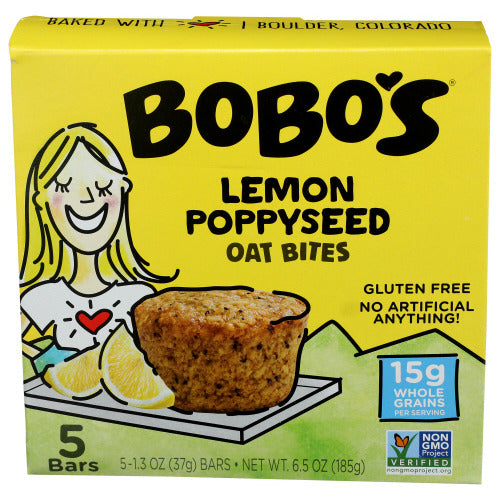 Bobo's - Lemon Poppyseed Oat Bites, 6.5oz
 | Pack of 6