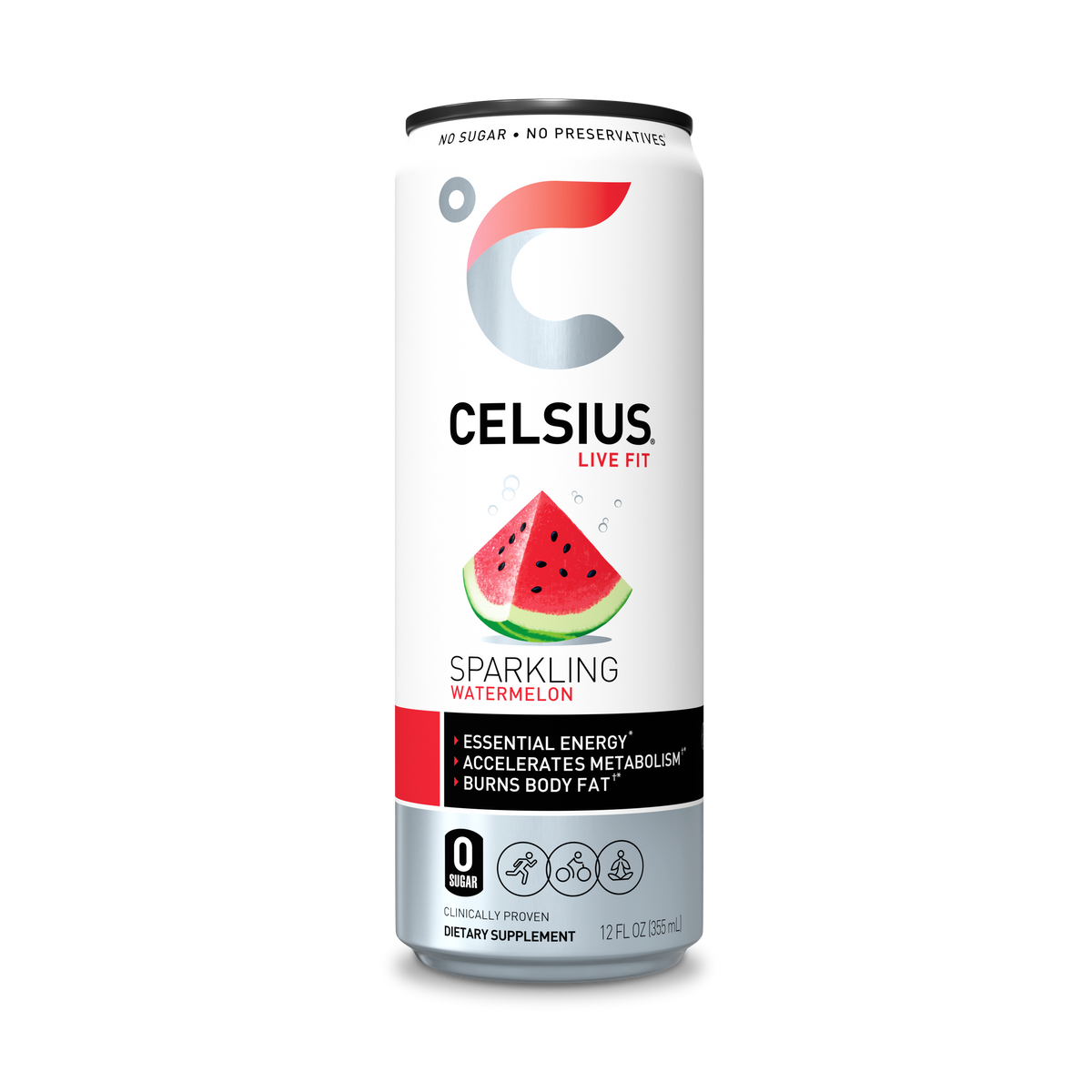 Celsius - Sparkling Watermelon Energy Drink, 12 Fl Oz - Pack of 12