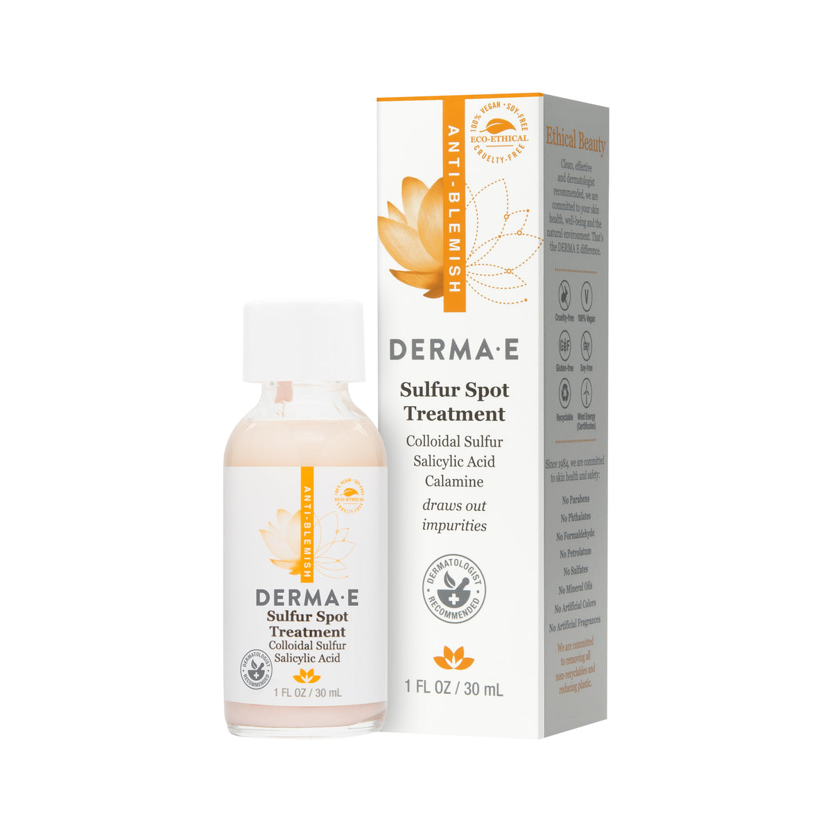 Derma E - Sulfur Spot Treatment Anti-Blemish, 1 fl oz