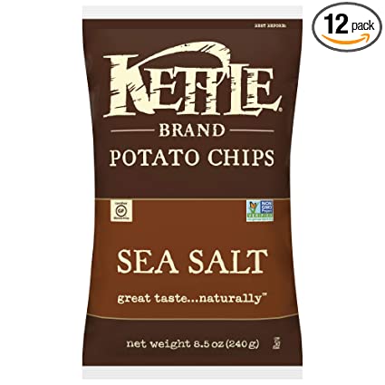 Kettle Brand Potato Chips - Sea Salt - 8 oz. | Pack of 12