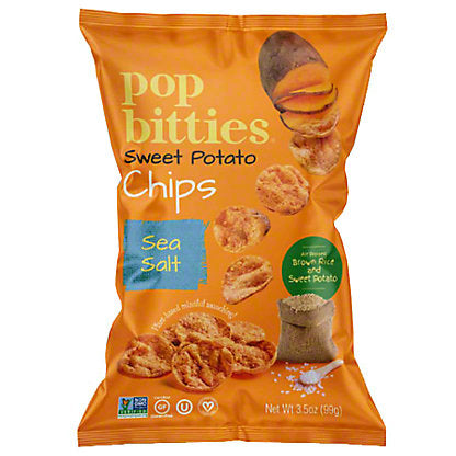 POP BITTIES SEA SALT SWEET POTATO CHIPS, 3.5 OZ

 | Pack of 12