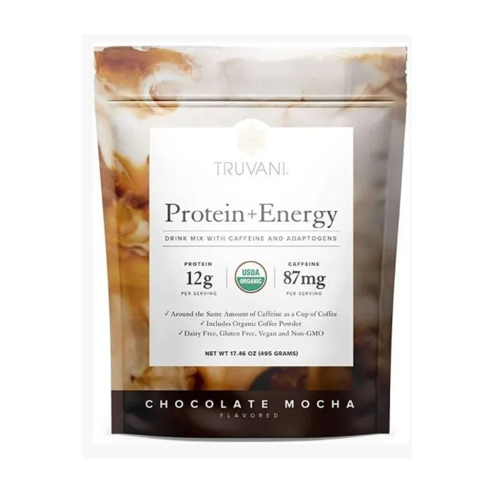 Truvani Protein + Energy Chocolate Mocha Powder, 17.46 oz