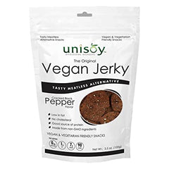 Unisoy Vegan Jerky Cracked Black Pepper, 3.5 oz
 | Pack of 12